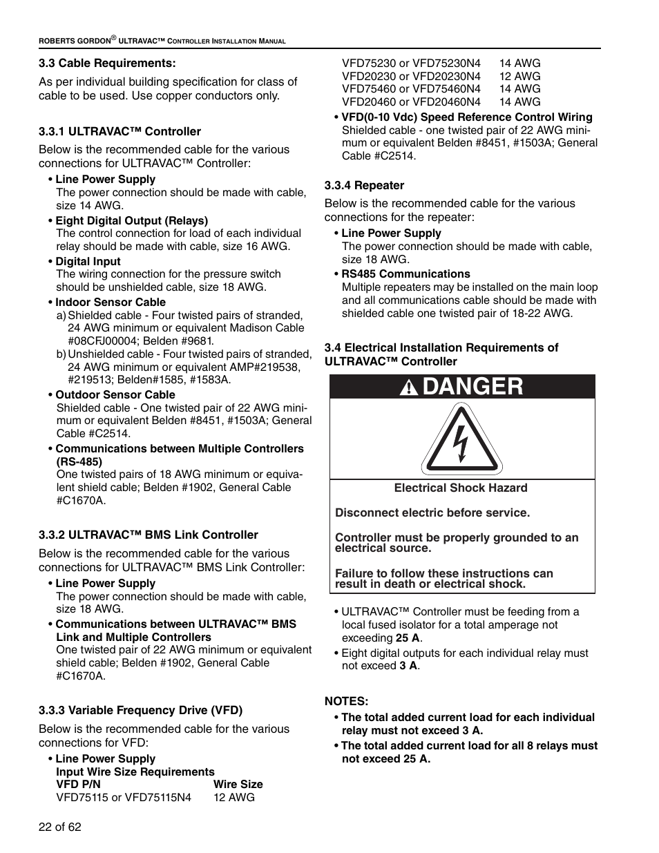 Controller, Danger | Roberts Gorden 10081601NA Rev H 12/11 User Manual | Page 28 / 70