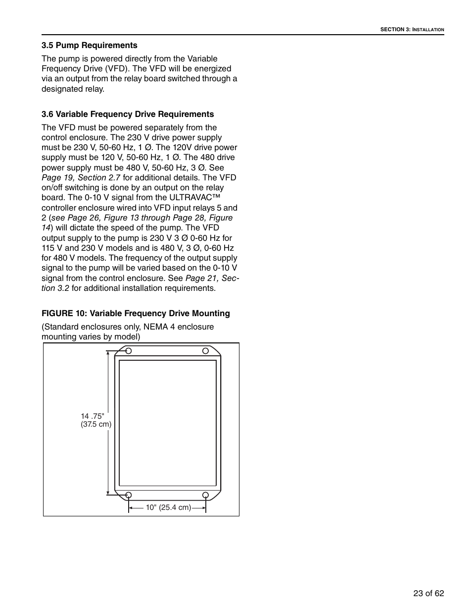 Figure 10: variable frequency drive mounting | Roberts Gorden 10081601NA Rev H 12/11 User Manual | Page 29 / 70