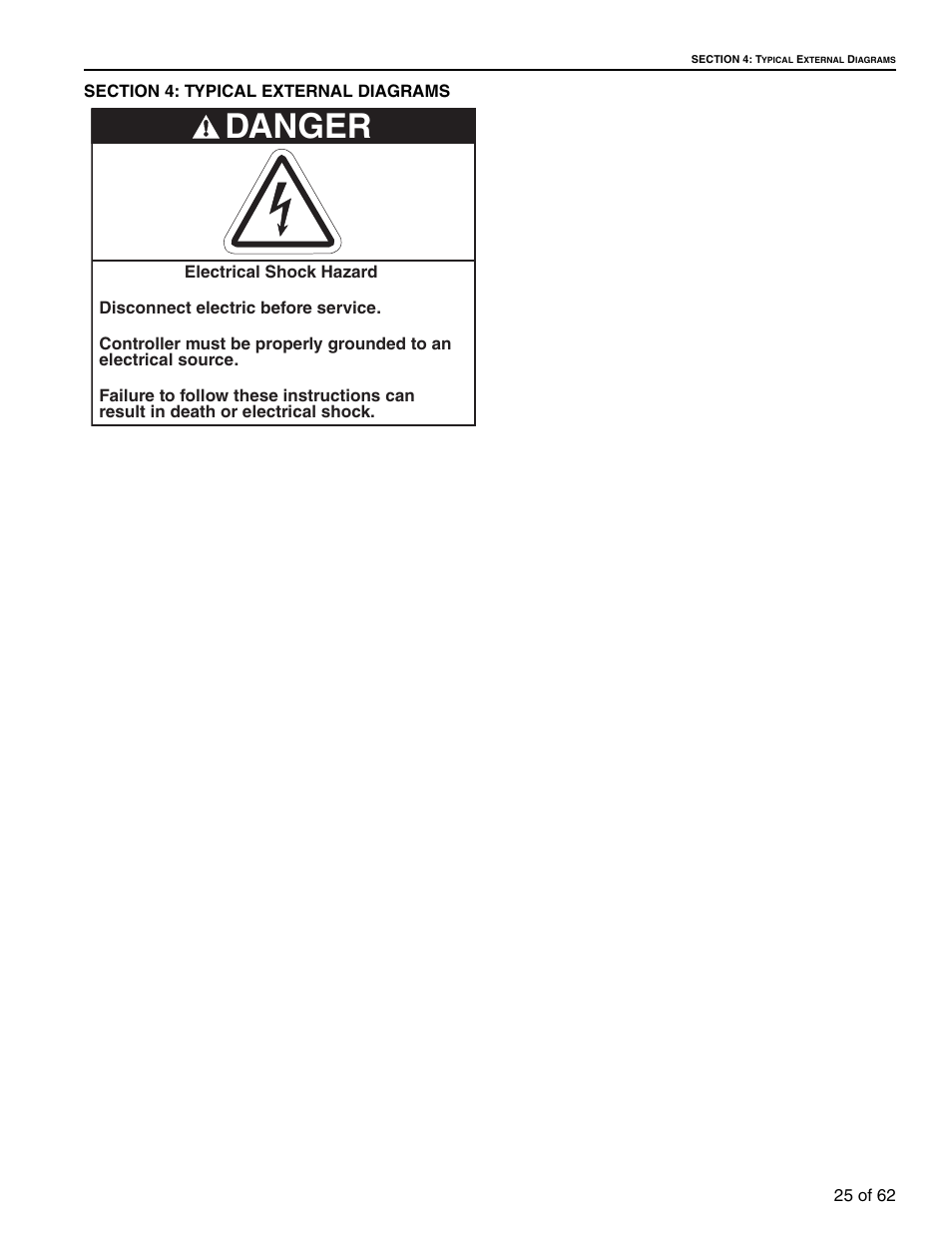 Section 4: typical external diagrams, Danger | Roberts Gorden 10081601NA Rev H 12/11 User Manual | Page 31 / 70