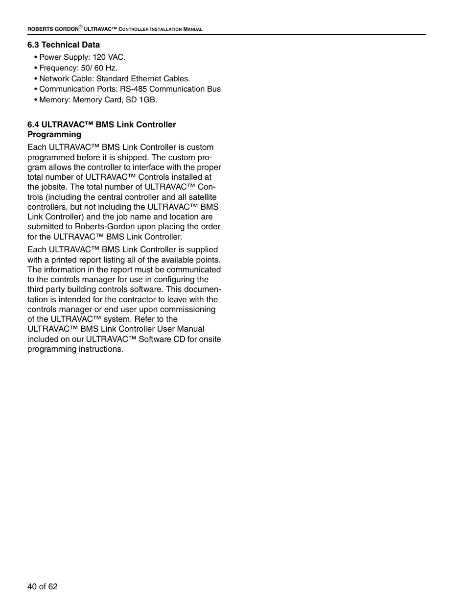 Roberts Gorden 10081601NA Rev H 12/11 User Manual | Page 46 / 70