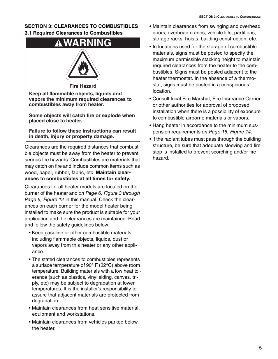 Warning | Roberts Gorden VANTAGE HE HE-125 User Manual | Page 11 / 20