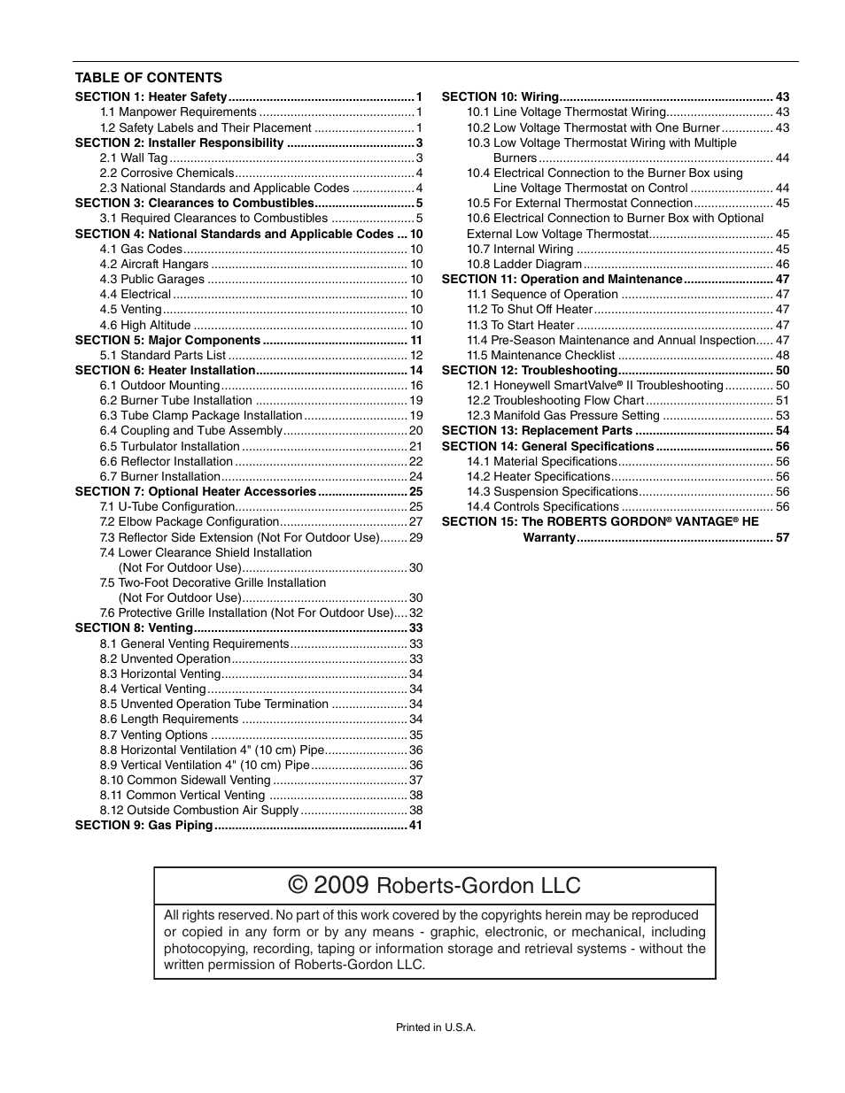 Roberts-gordon llc | Roberts Gorden VANTAGE HE HE-125 User Manual | Page 3 / 20