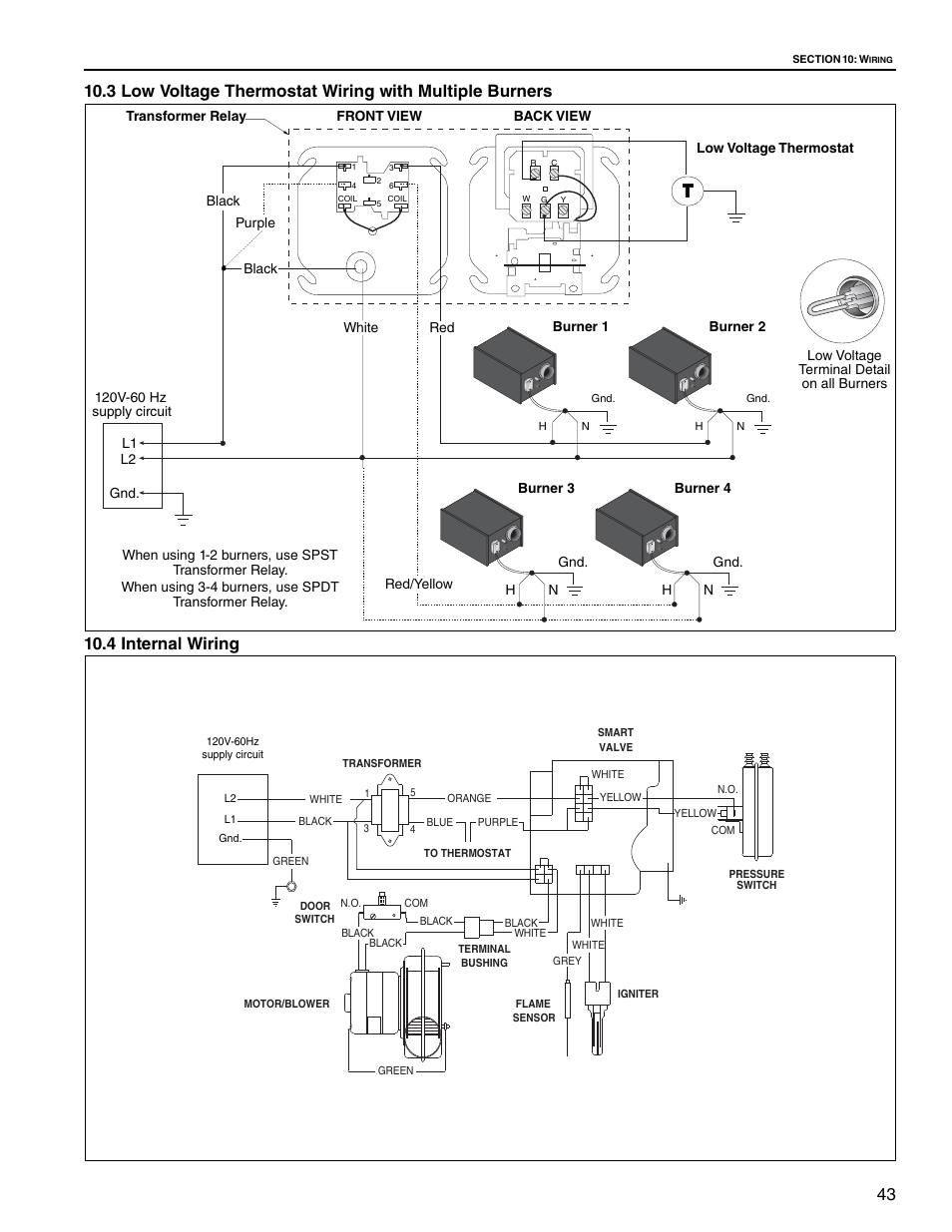 4 internal wiring, Section 10.3 | Roberts Gorden Gas-Fired User Manual | Page 49 / 68