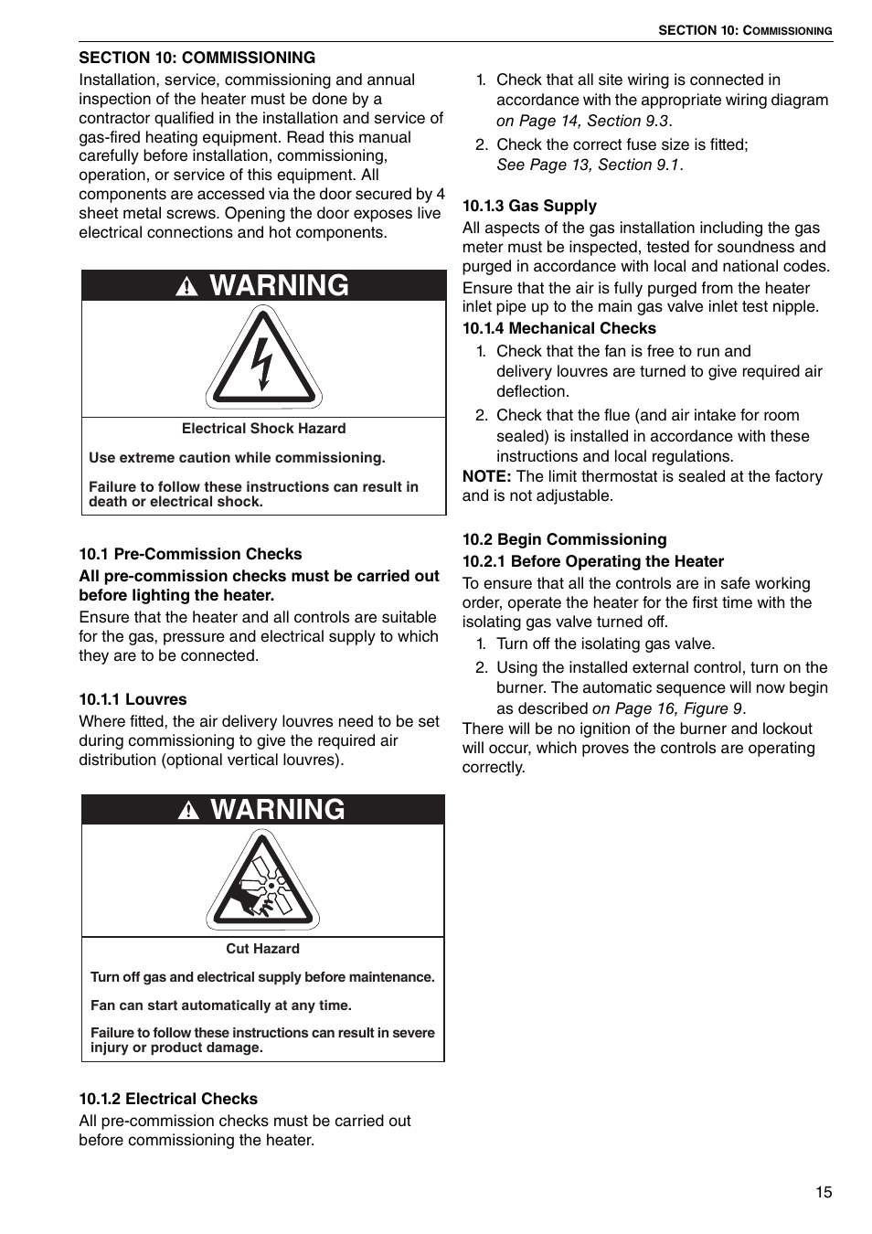 Warning | Roberts Gorden CTCU 27 User Manual | Page 21 / 40