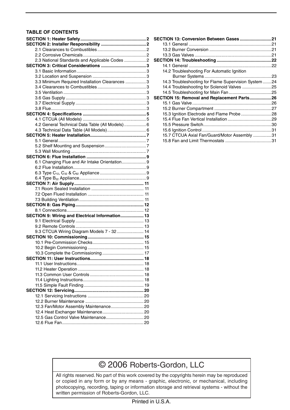 Roberts-gordon, llc | Roberts Gorden CTCU 27 User Manual | Page 3 / 40