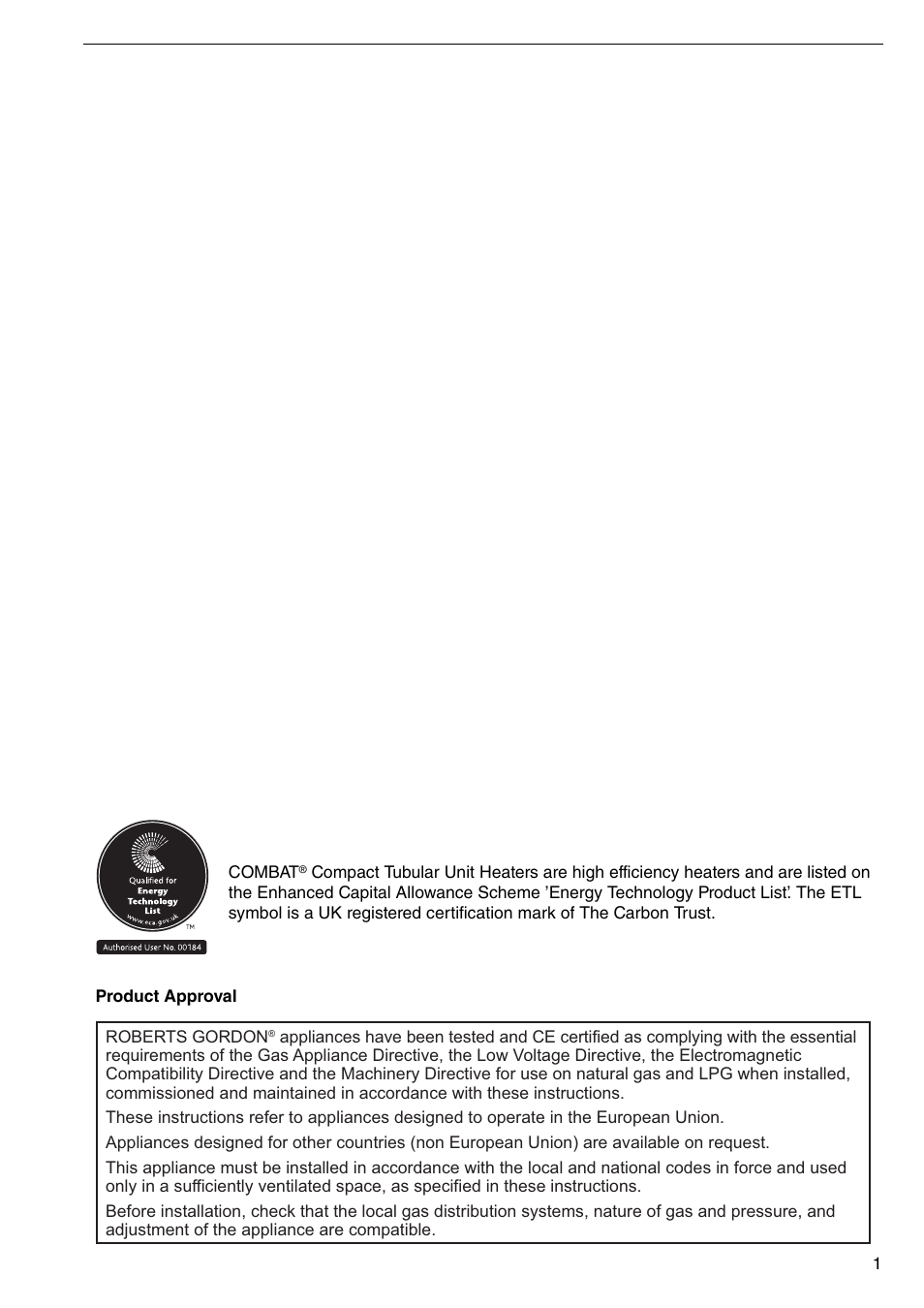 Roberts Gorden CTCU 27 User Manual | Page 7 / 40