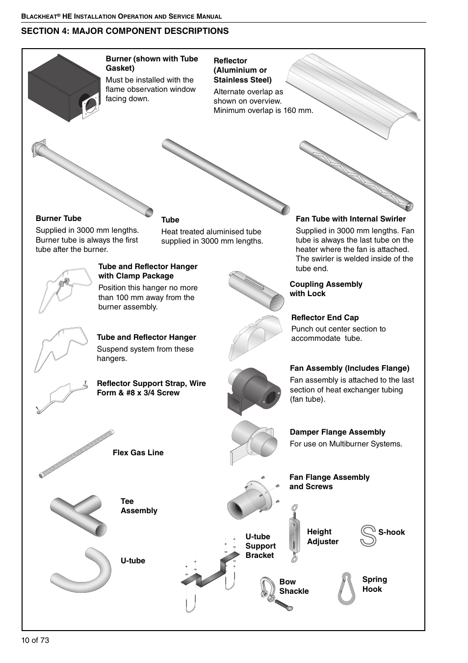 Section 4: major component descriptions | Roberts-Gordon HE15UT User Manual | Page 16 / 82