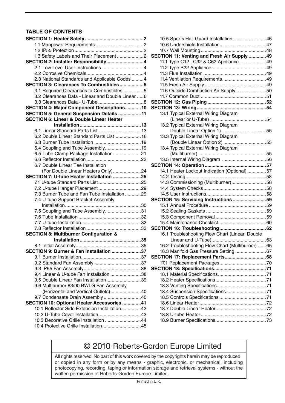 Roberts-gordon europe limited | Roberts-Gordon HE15UT User Manual | Page 3 / 82