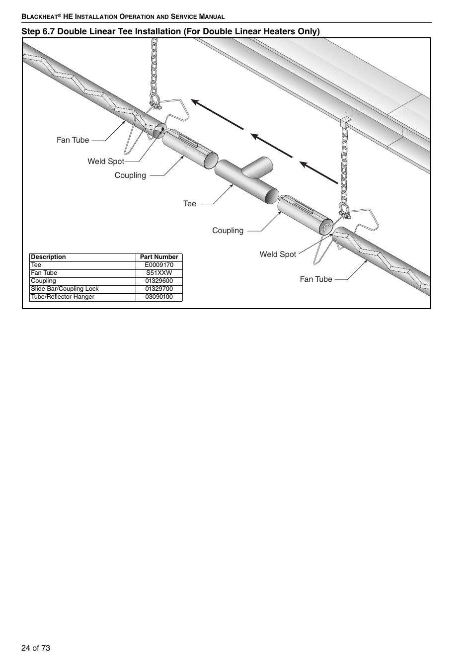 7 double linear tee installation, For double linear heaters only) | Roberts-Gordon HE15UT User Manual | Page 30 / 82
