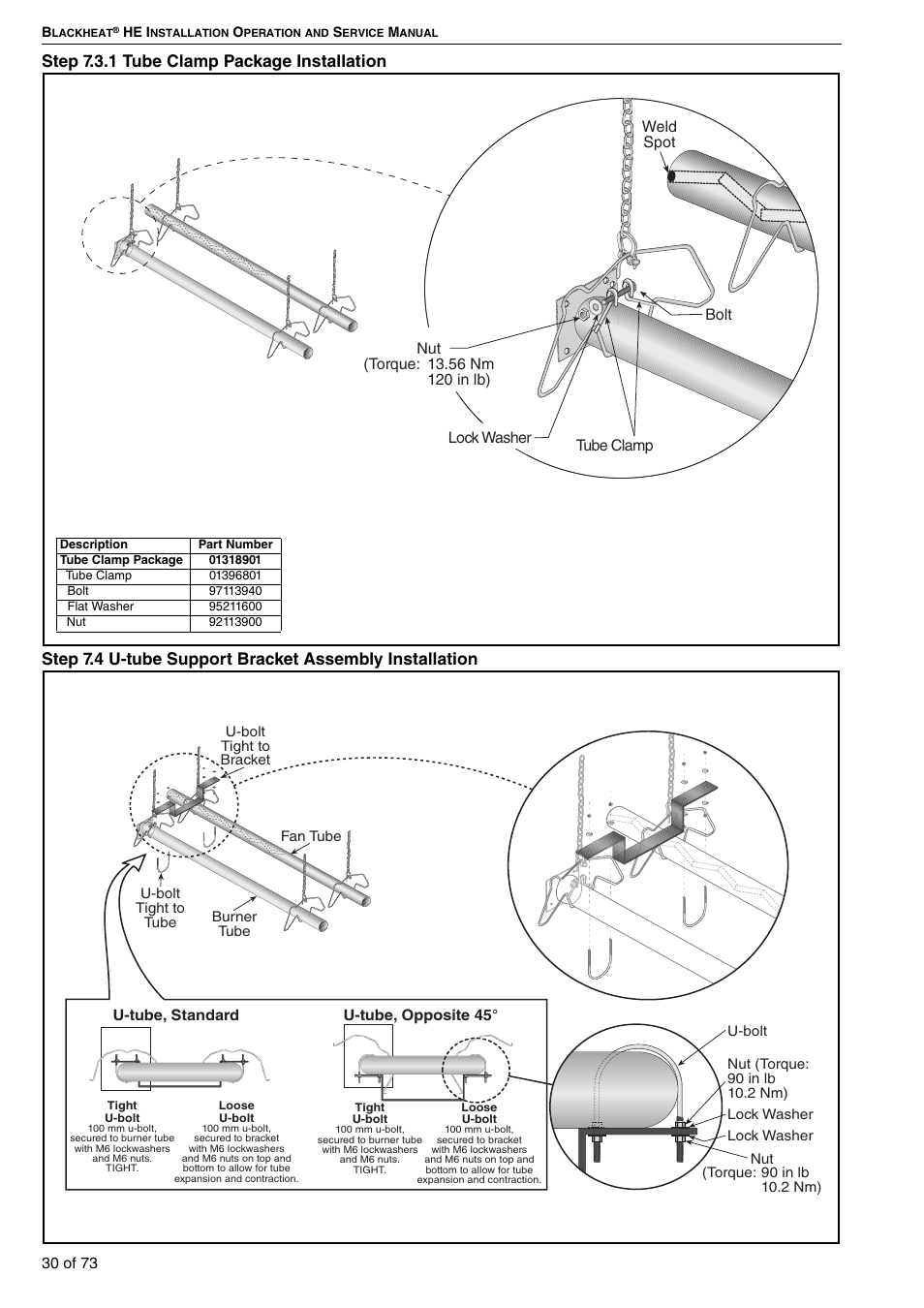 4 u-tube support bracket assembly, Installation | Roberts-Gordon HE15UT User Manual | Page 36 / 82