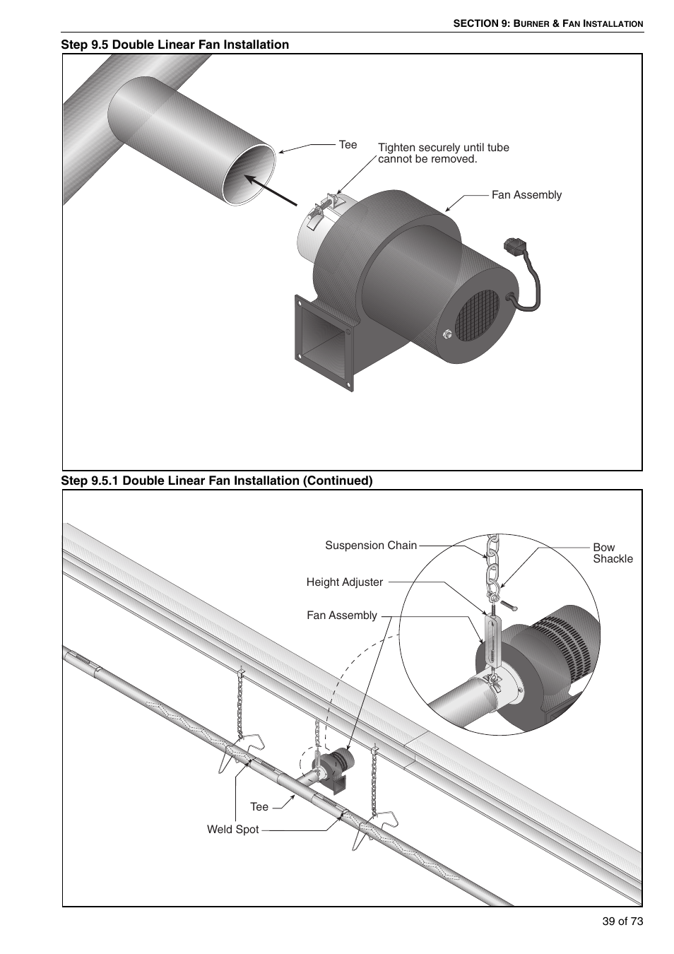 5 double linear fan installation | Roberts-Gordon HE15UT User Manual | Page 45 / 82
