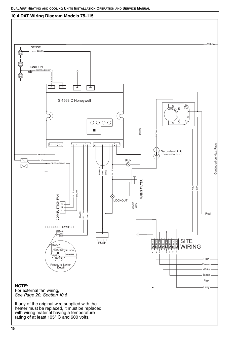 Site wiring | Roberts Gorden DAT100 User Manual | Page 24 / 52