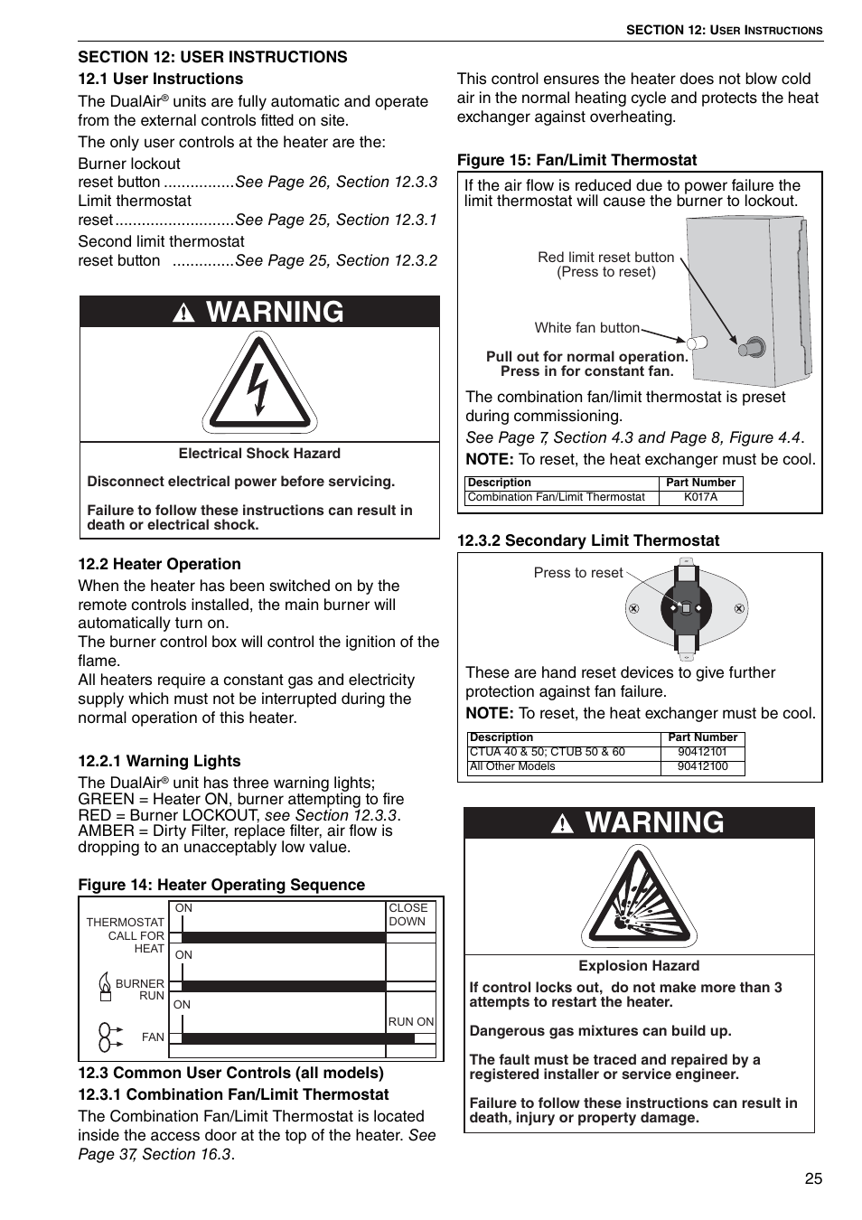 Warning | Roberts Gorden DAT100 User Manual | Page 31 / 52