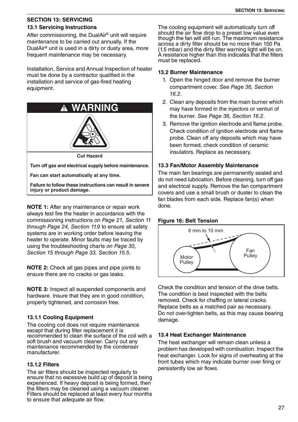 Warning | Roberts Gorden DAT100 User Manual | Page 33 / 52