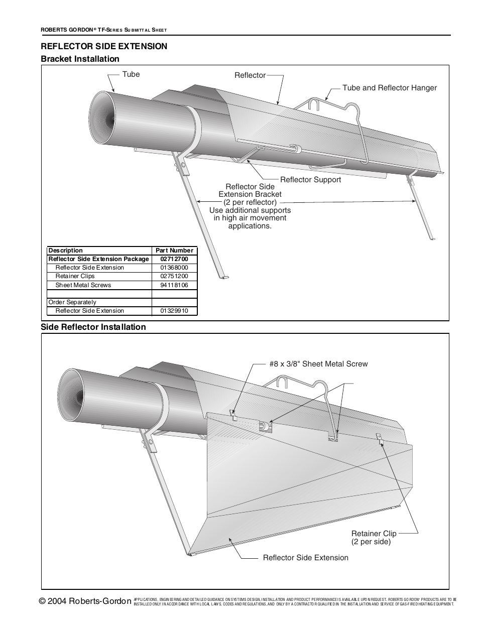 2004 roberts-gordon | Roberts Gorden Vantage TF-Series User Manual | Page 26 / 44