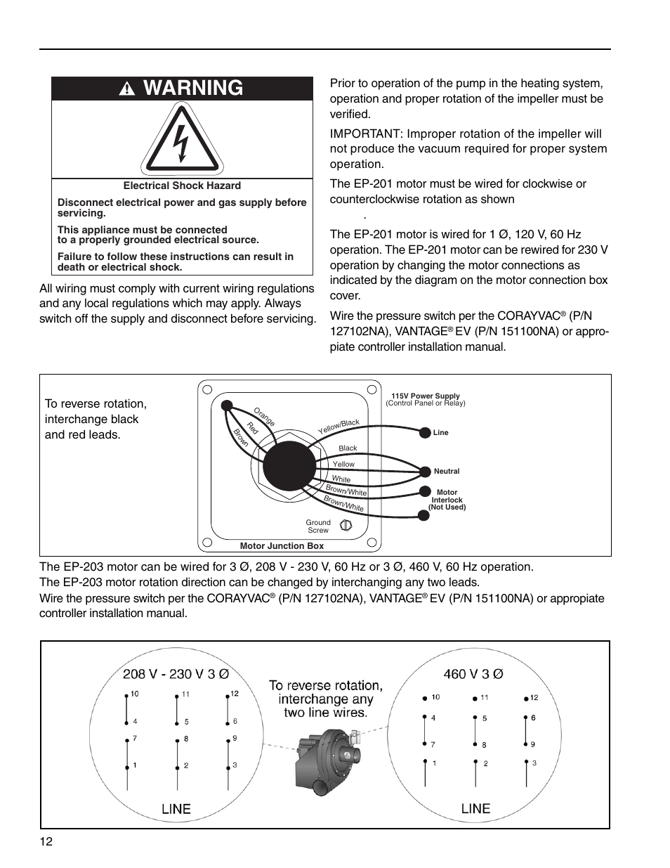 Warning | Roberts Gorden EP 200 Series User Manual | Page 18 / 28