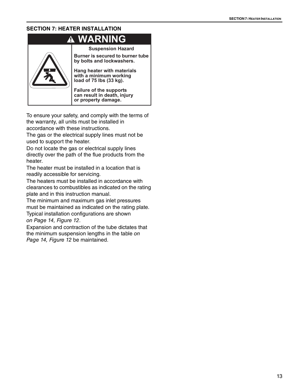 Warning | Roberts Gorden Vantage TF TF-160 User Manual | Page 19 / 28