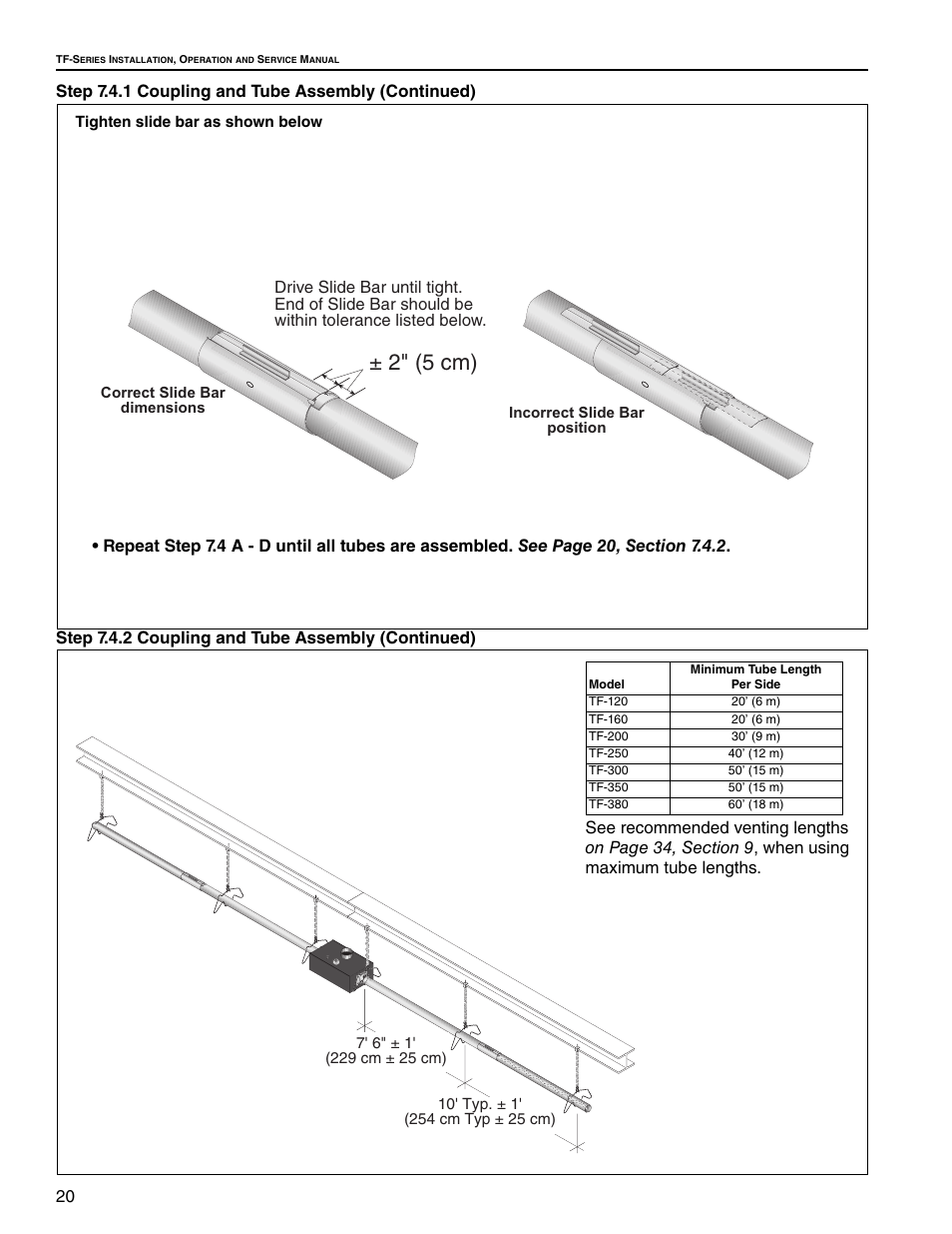 2" (5 cm) | Roberts Gorden Vantage TF TF-160 User Manual | Page 26 / 28