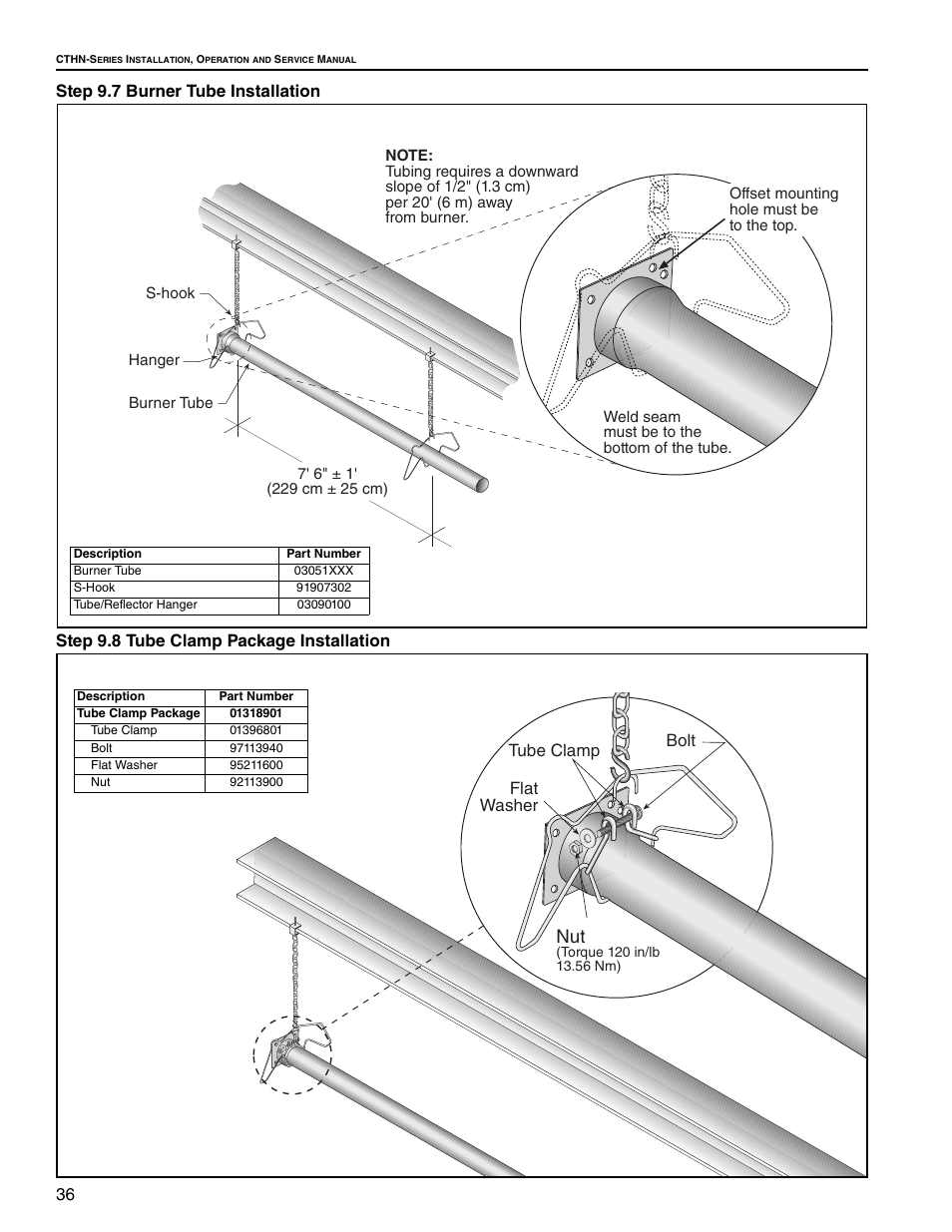 Bolt tube clamp flat washer | Roberts Gorden VANTAGE NP CTHN-125 User Manual | Page 42 / 48