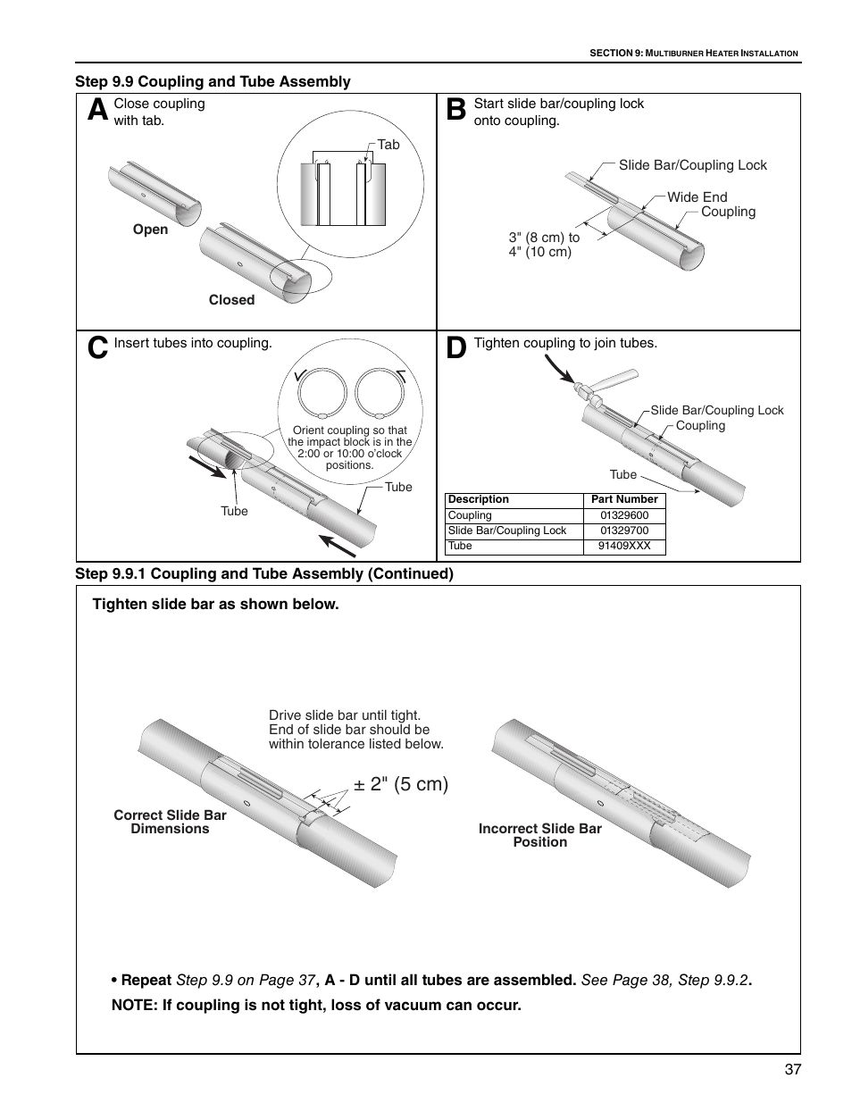 2" (5 cm) | Roberts Gorden VANTAGE NP CTHN-125 User Manual | Page 43 / 48