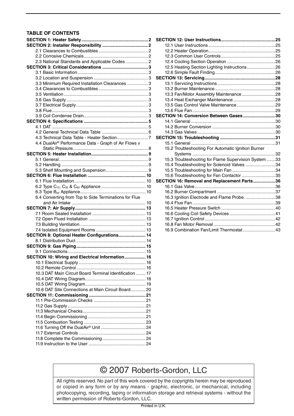 Roberts-gordon, llc | Roberts Gorden DUAL AIR DAT90 User Manual | Page 3 / 52
