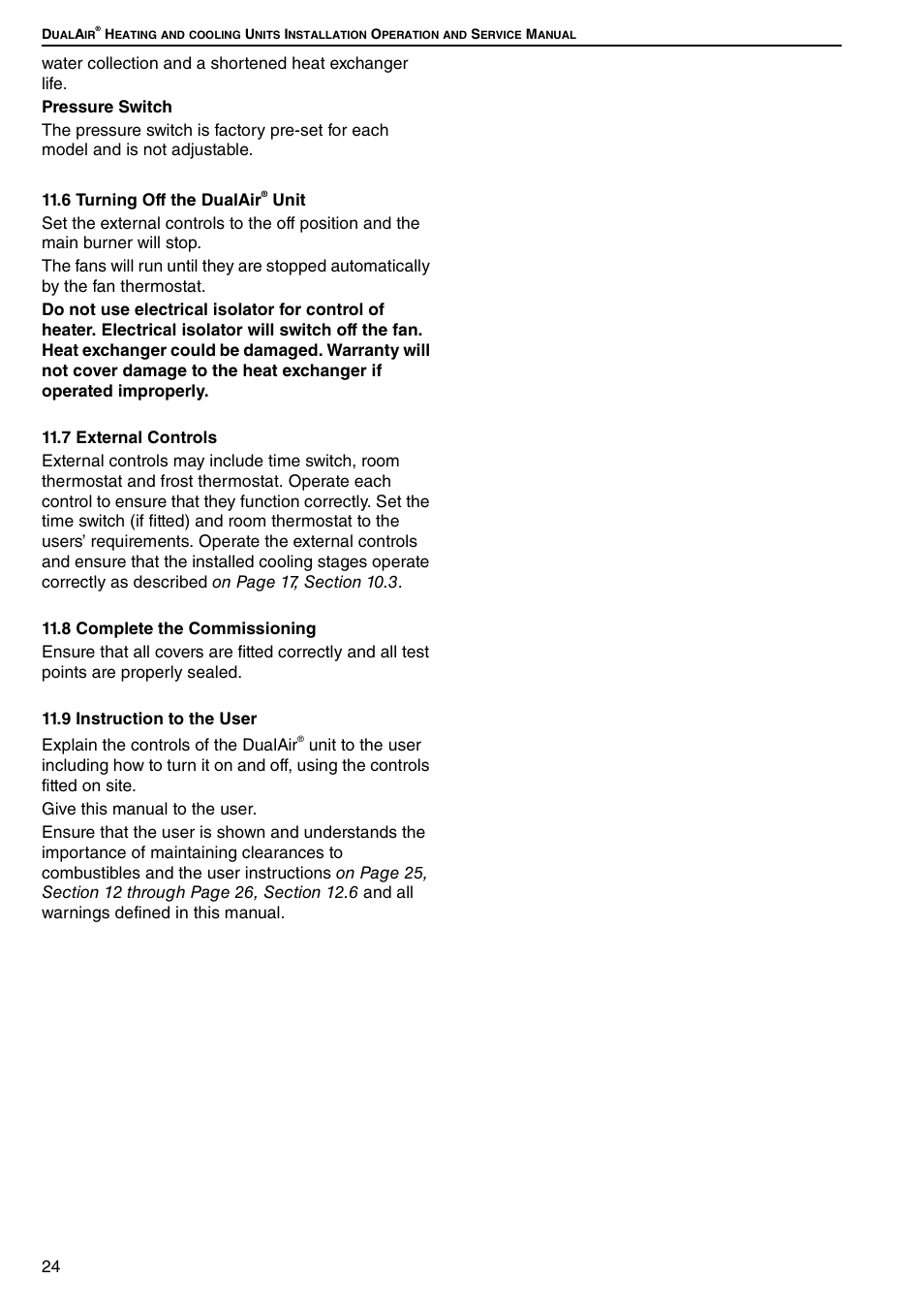 6 turning off the dualair | Roberts Gorden DUAL AIR DAT90 User Manual | Page 30 / 52