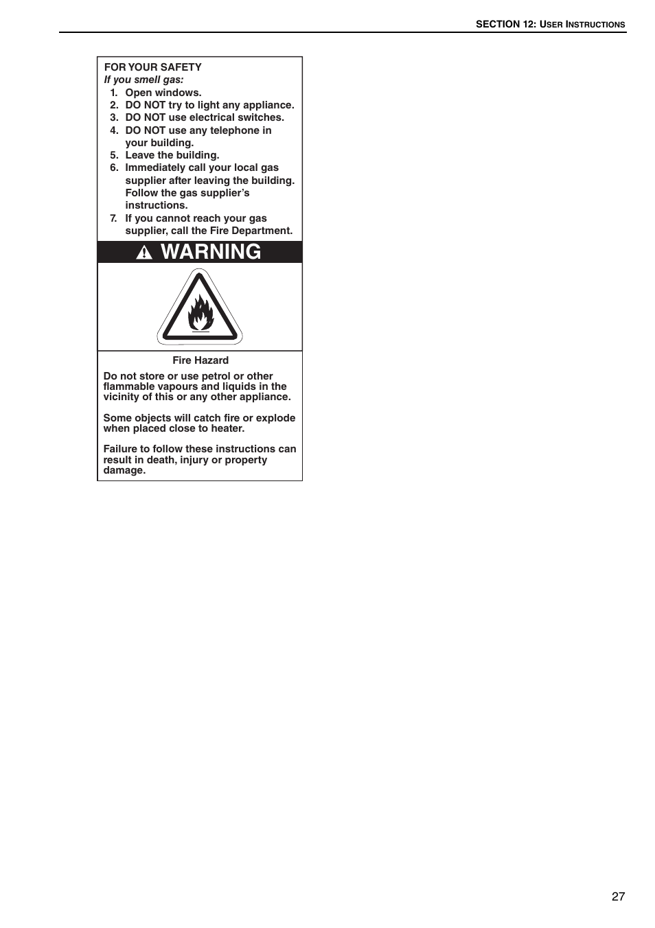 Warning | Roberts Gorden DUAL AIR DAT90 User Manual | Page 33 / 52