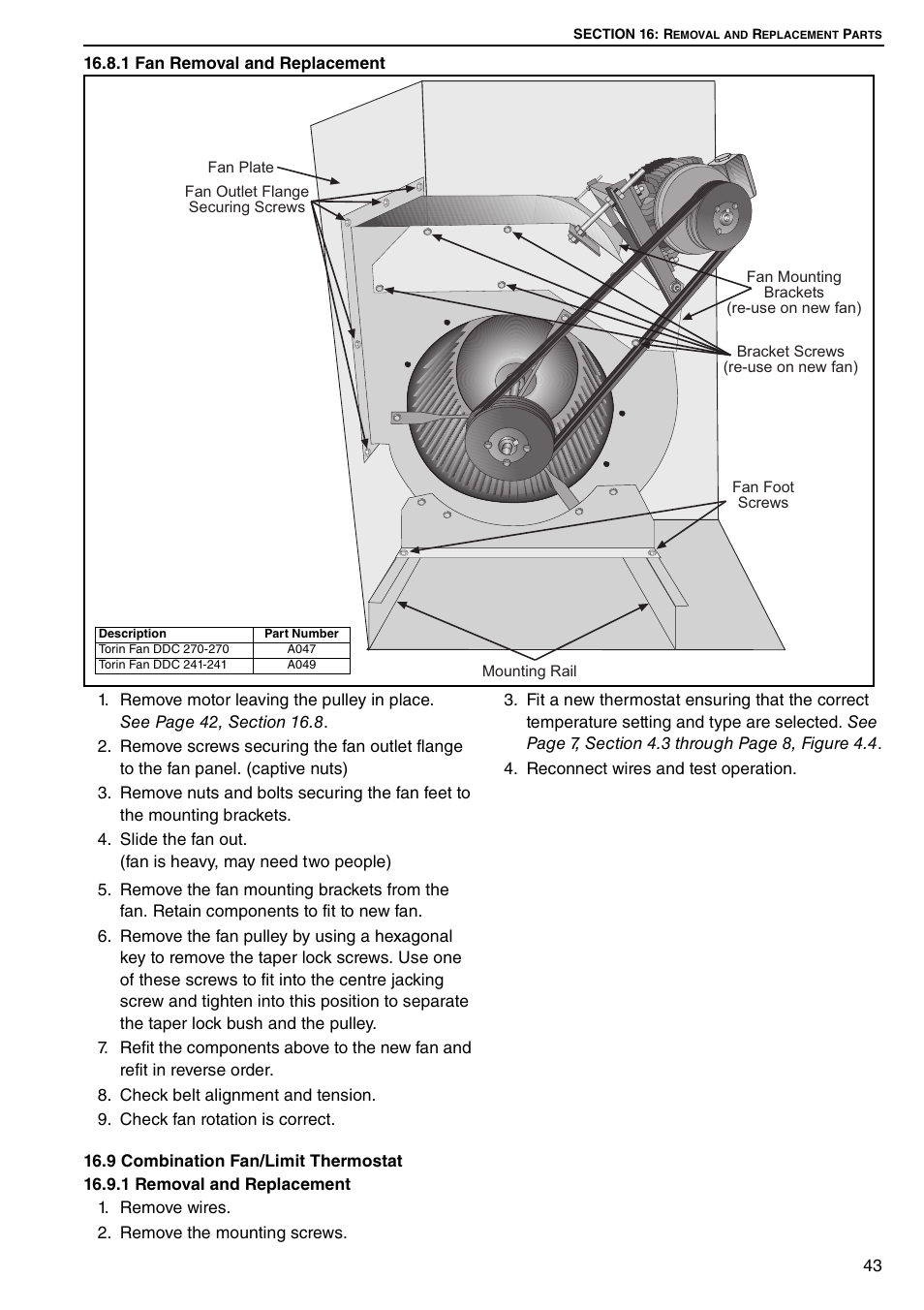 9 combination fan/limit thermostat | Roberts Gorden DUAL AIR DAT90 User Manual | Page 49 / 52