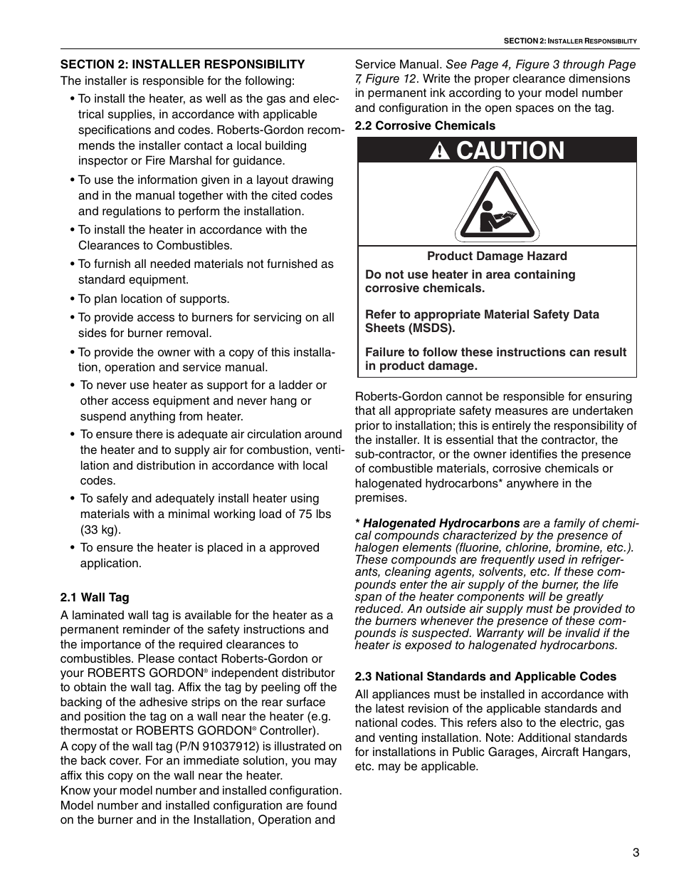 Caution | Roberts Gorden Vantage TF TF-300 User Manual | Page 9 / 20