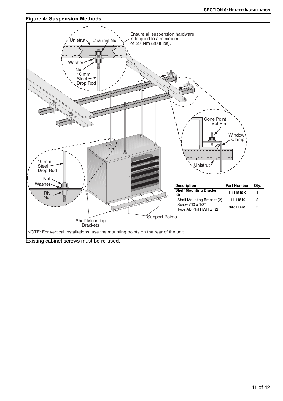 Figure 4: suspension methods, Figure 4 | Roberts Gorden Compact Tubular Unit Heaters CTCU 27 User Manual | Page 17 / 50