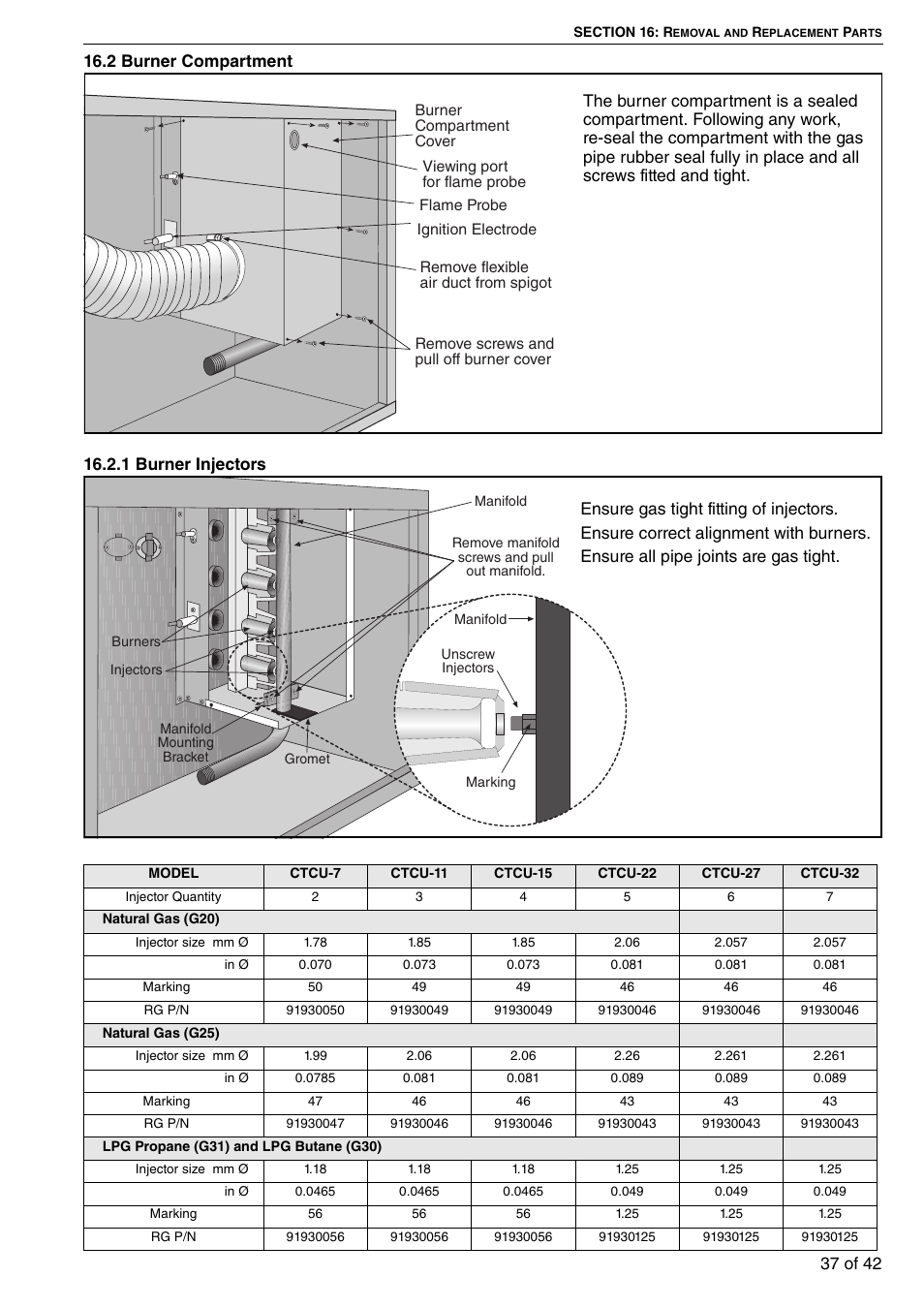 2 burner compartment | Roberts Gorden Compact Tubular Unit Heaters CTCU 27 User Manual | Page 43 / 50