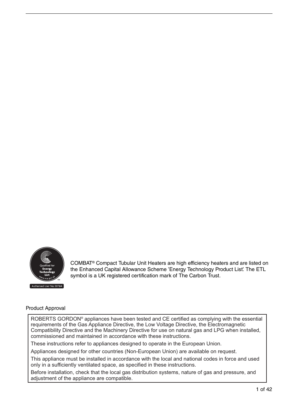 Roberts Gorden Compact Tubular Unit Heaters CTCU 27 User Manual | Page 7 / 50