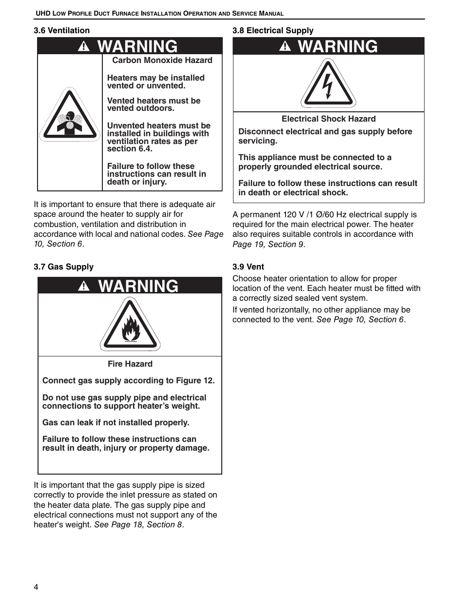 Warning | Roberts Gorden Combat UHD[X][S][R] 75 User Manual | Page 10 / 54