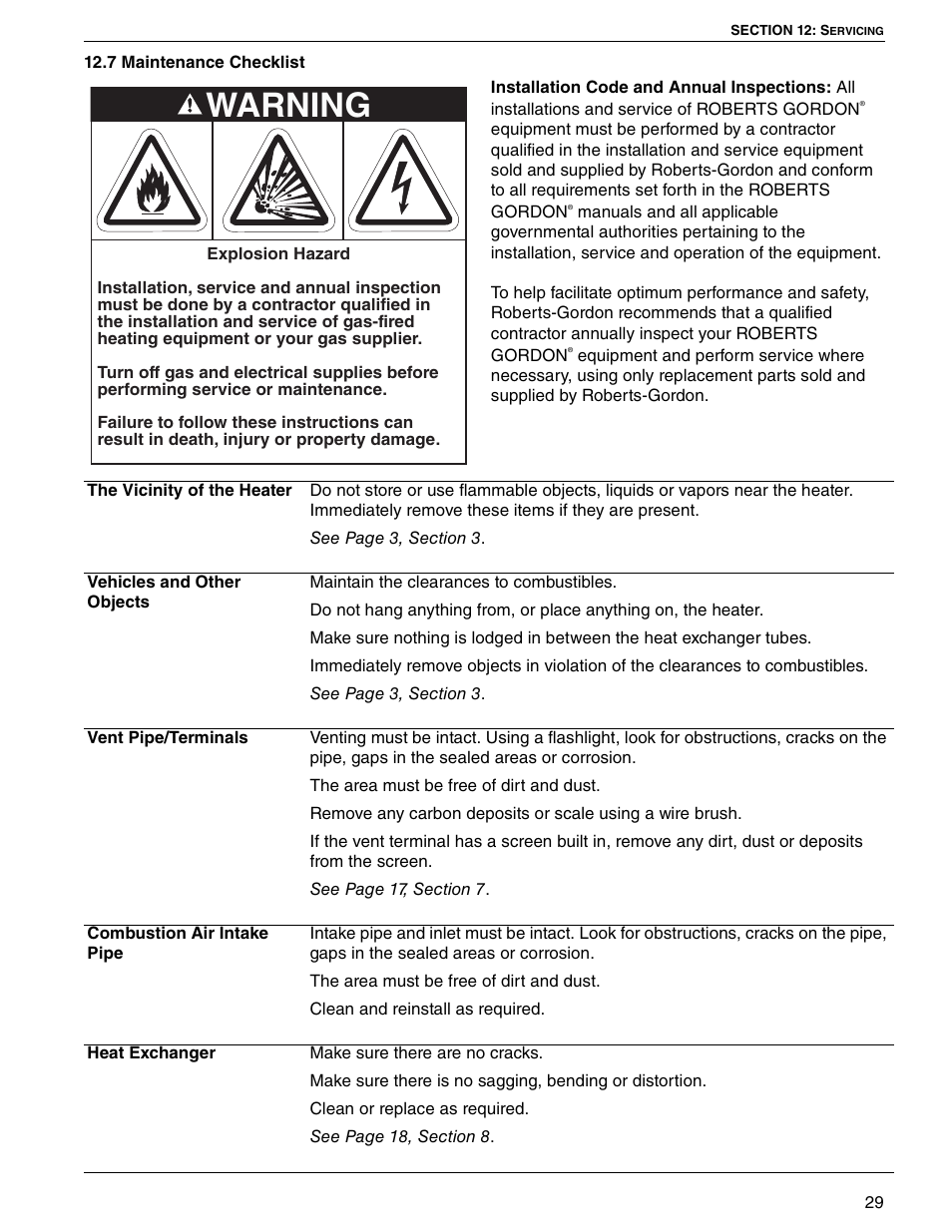 Warning | Roberts Gorden Combat UHD[X][S][R] 75 User Manual | Page 35 / 54