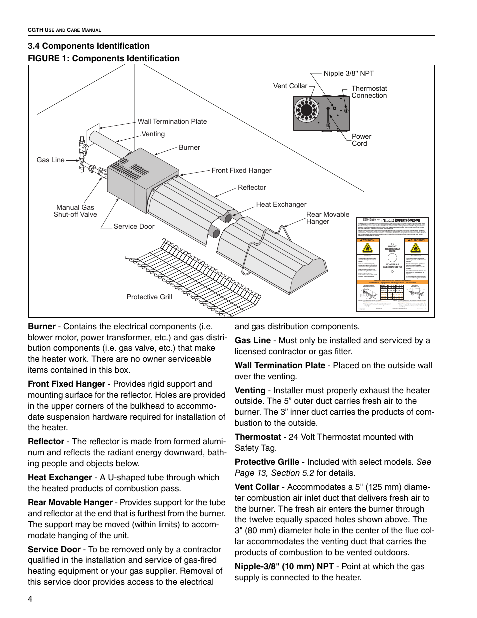 Printed in u.s.a./imprimé aux etats-unis | Roberts Gorden CGTH-30 User Manual | Page 10 / 30