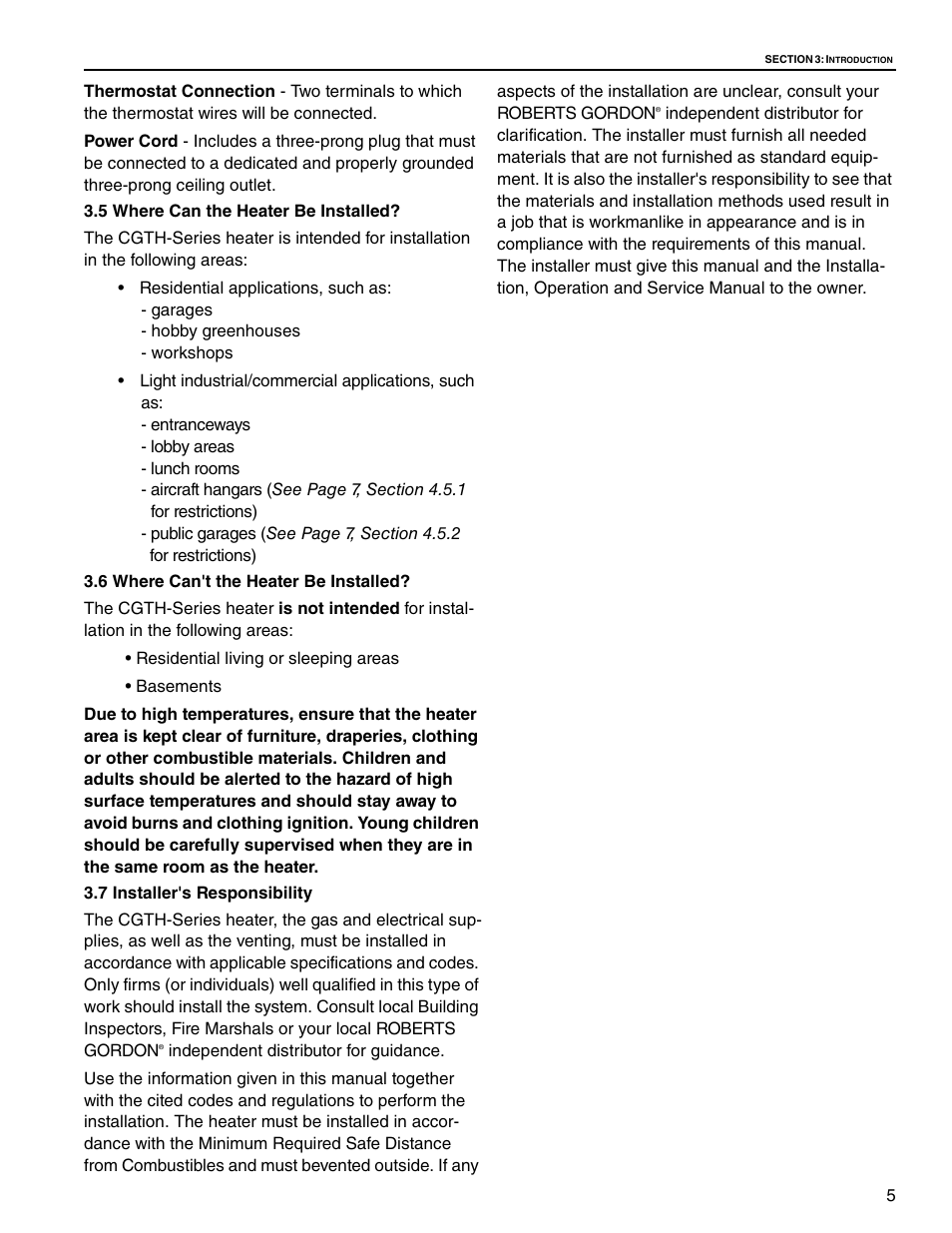 Roberts Gorden CGTH-30 User Manual | Page 11 / 30