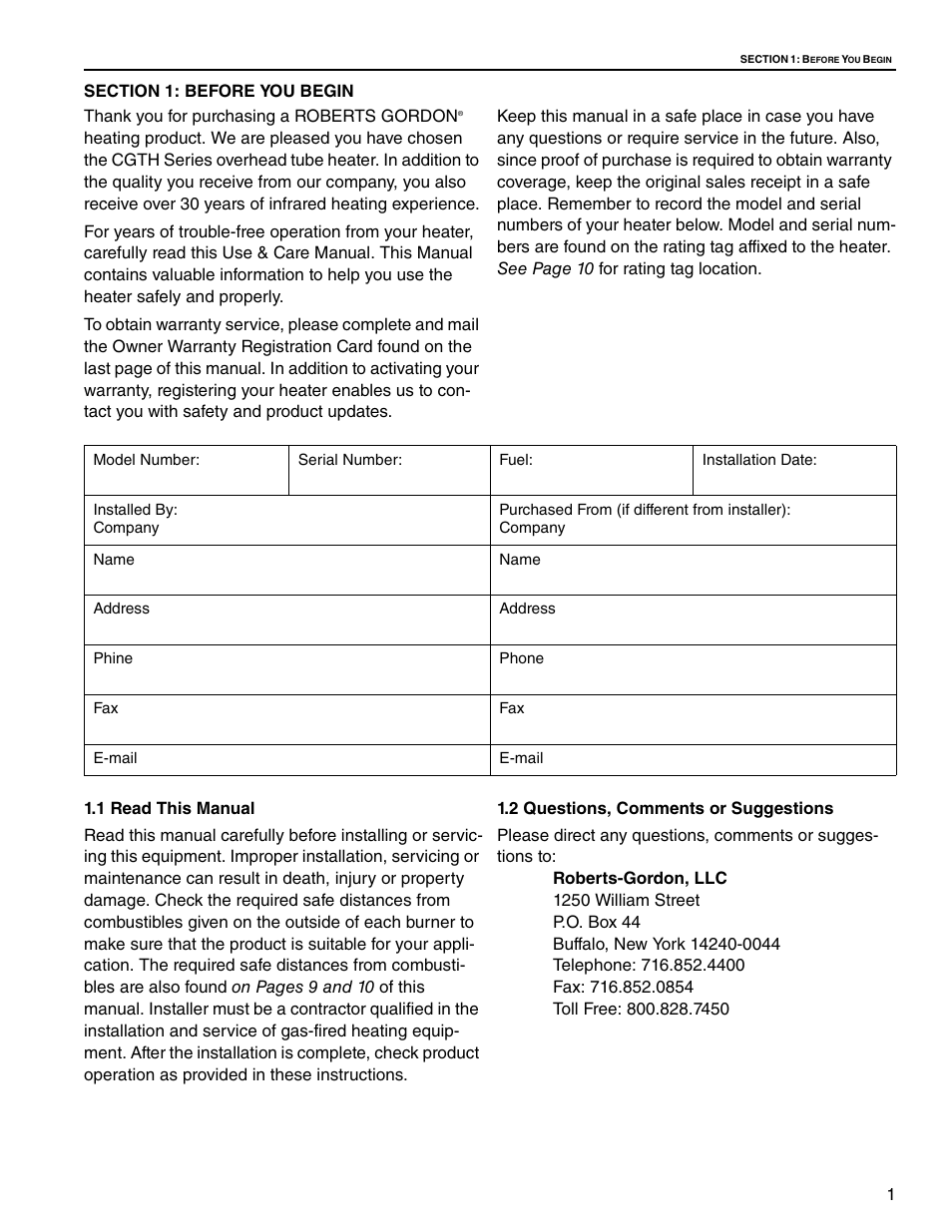 Roberts Gorden CGTH-30 User Manual | Page 7 / 30