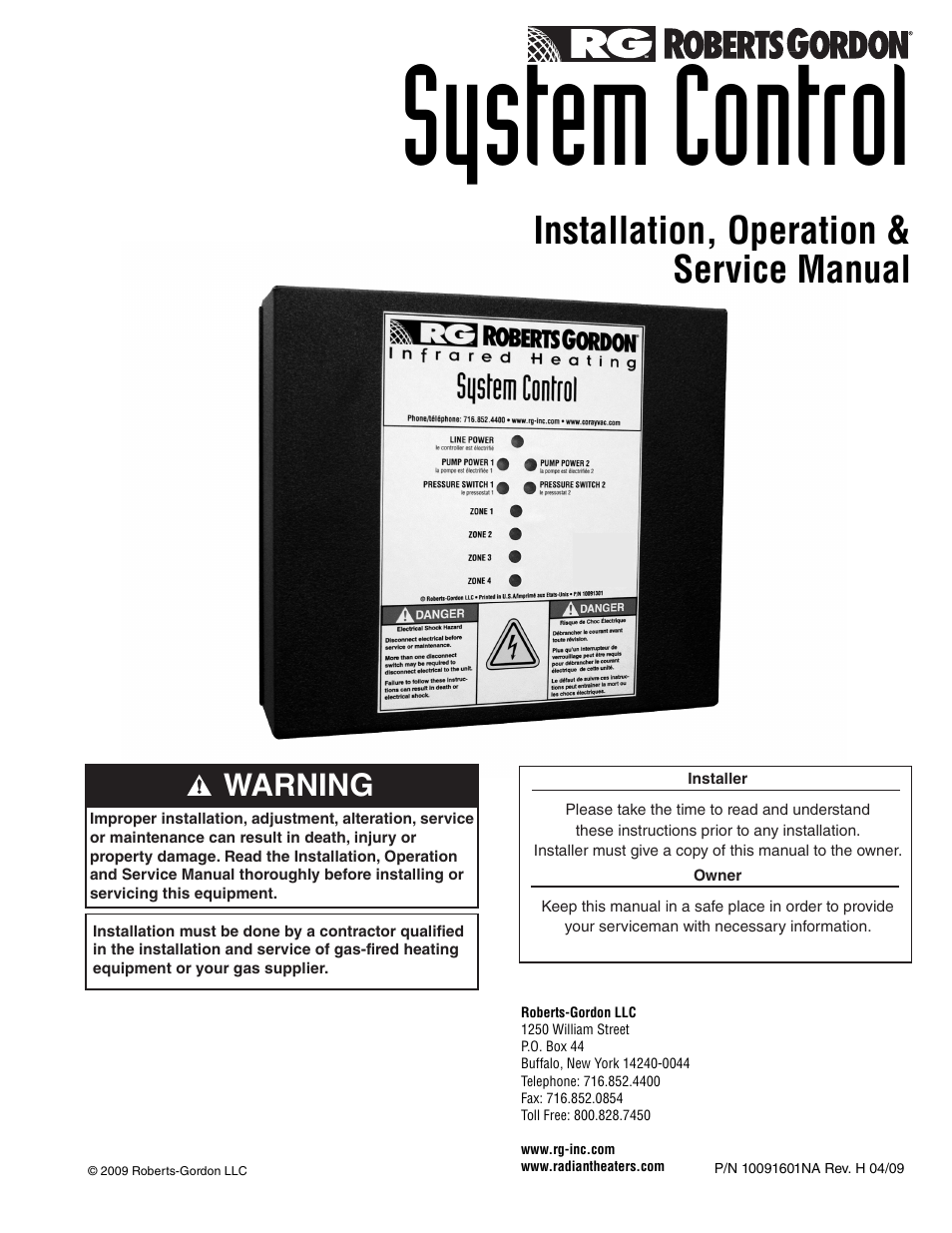 Roberts Gorden System Control HP 208 V 3 User Manual | 24 pages