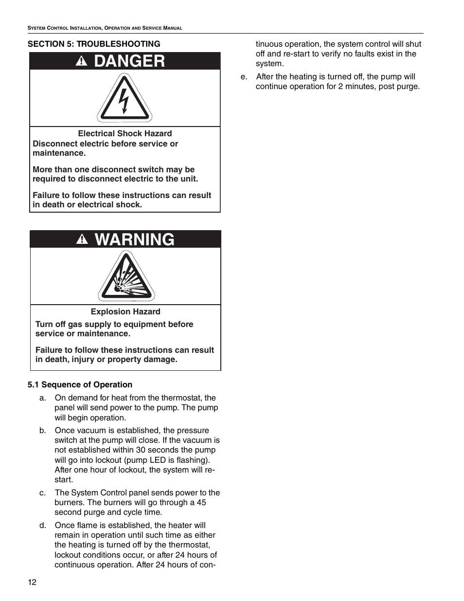 Danger, Warning | Roberts Gorden System Control HP 208 V 3 User Manual | Page 18 / 24