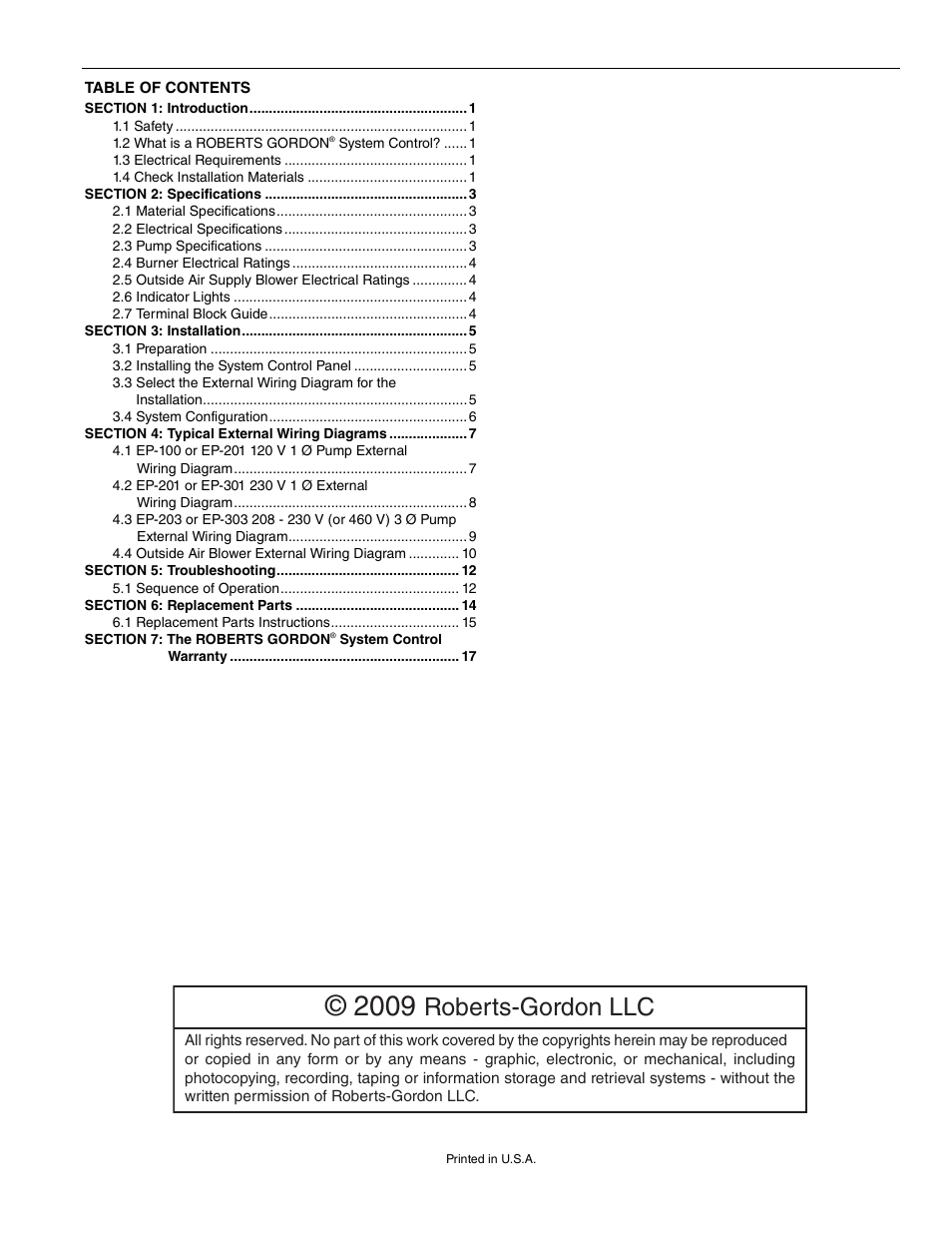 Roberts-gordon llc | Roberts Gorden System Control HP 208 V 3 User Manual | Page 3 / 24