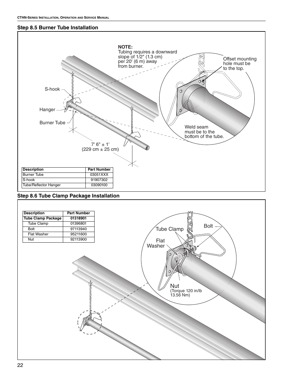 Bolt tube clamp flat washer | Roberts Gorden VANTAGE NP CTHN-200 User Manual | Page 28 / 30