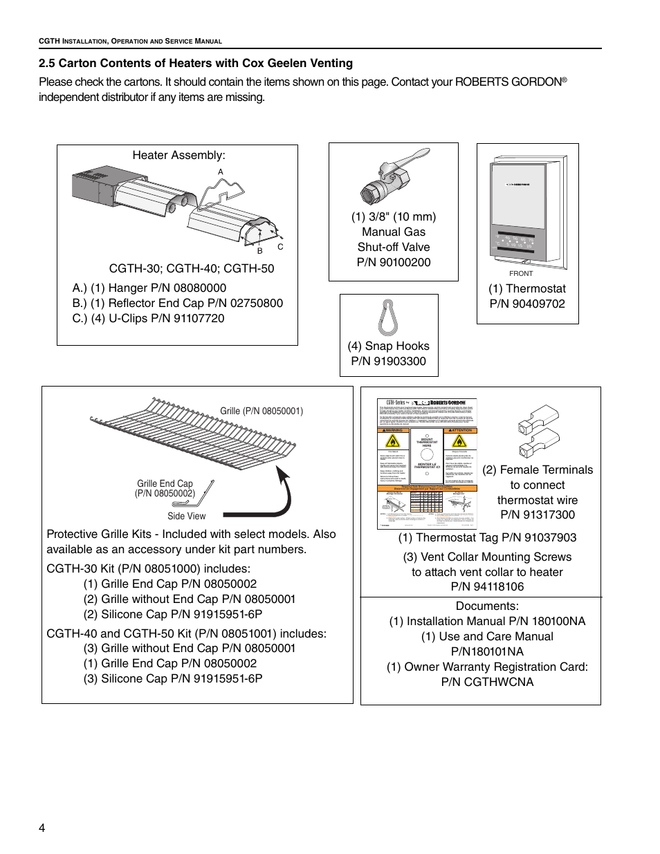 Independent distributor if any items are missing, Printed in u.s.a./imprimé aux etats-unis | Roberts Gorden Caribe CGTH-50 User Manual | Page 10 / 58