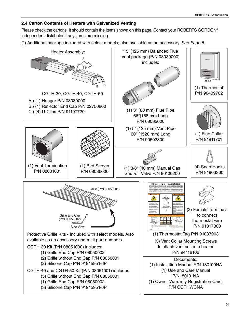 Printed in u.s.a./imprimé aux etats-unis | Roberts Gorden Caribe CGTH-50 User Manual | Page 9 / 58