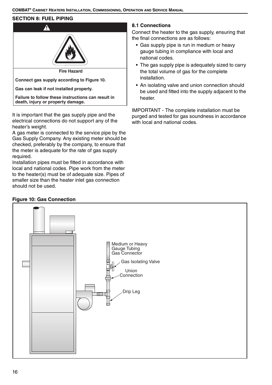 Warning | Roberts Gorden Combat Cabinet Heaters POP-ECA/PGP-ECA 015 to 0100 User Manual | Page 22 / 62