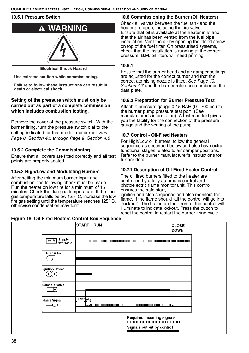 Warning | Roberts Gorden Combat Cabinet Heaters POP-ECA/PGP-ECA 015 to 0100 User Manual | Page 44 / 62