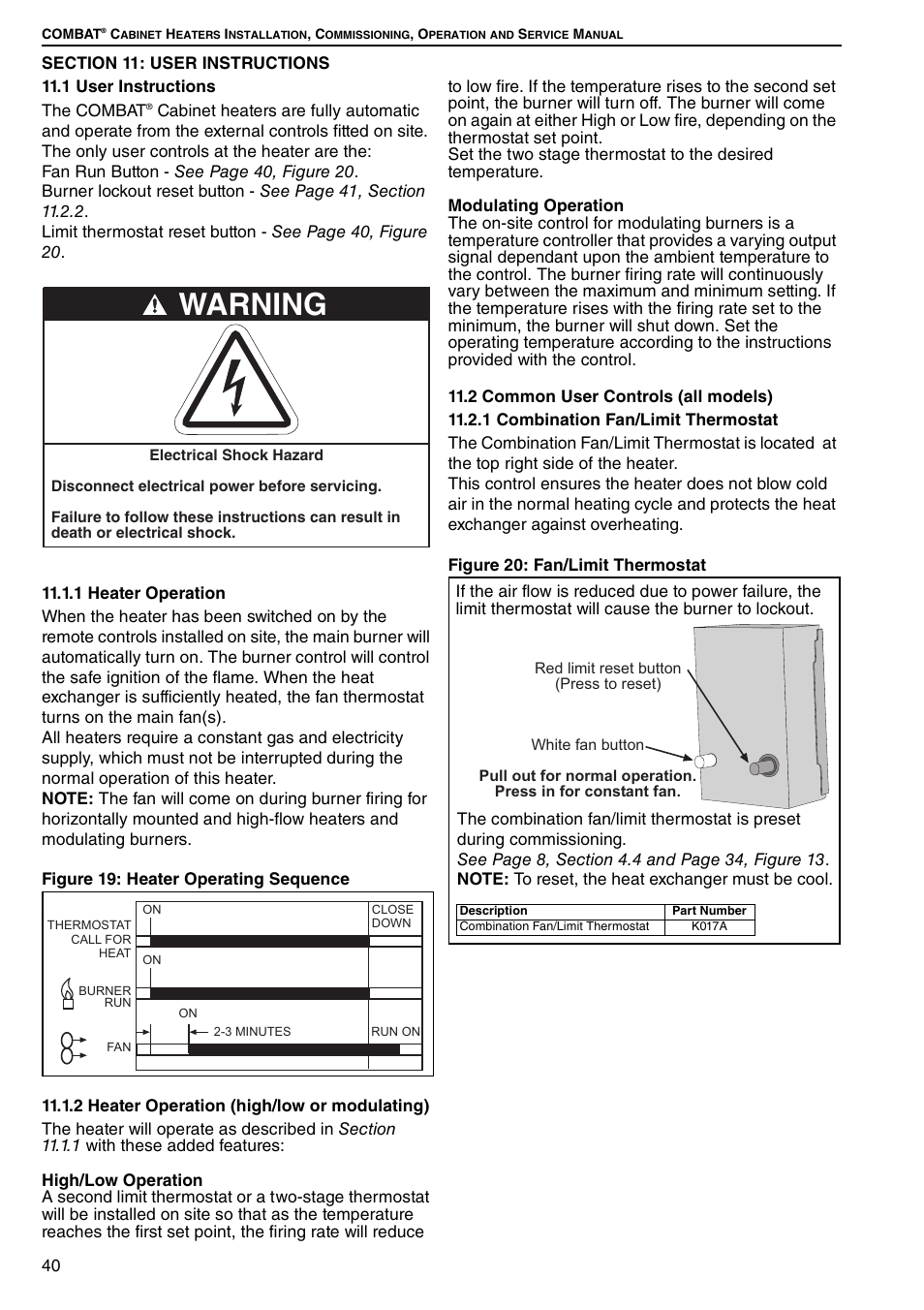 Warning | Roberts Gorden Combat Cabinet Heaters POP-ECA/PGP-ECA 015 to 0100 User Manual | Page 46 / 62