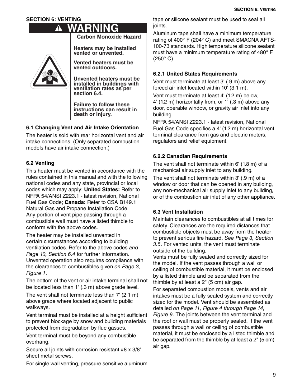Warning | Roberts Gorden UHD[X][S][R] 150 User Manual | Page 15 / 50