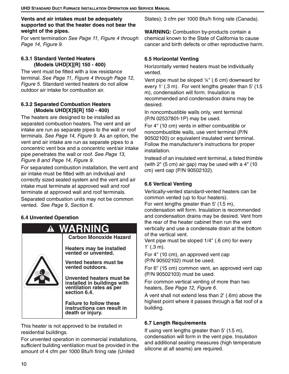 Warning | Roberts Gorden UHD[X][S][R] 150 User Manual | Page 16 / 50