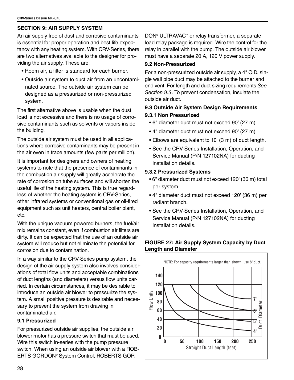 Section 9: air supply system, Diameter | Roberts Gorden CRV-B-9 User Manual | Page 34 / 40