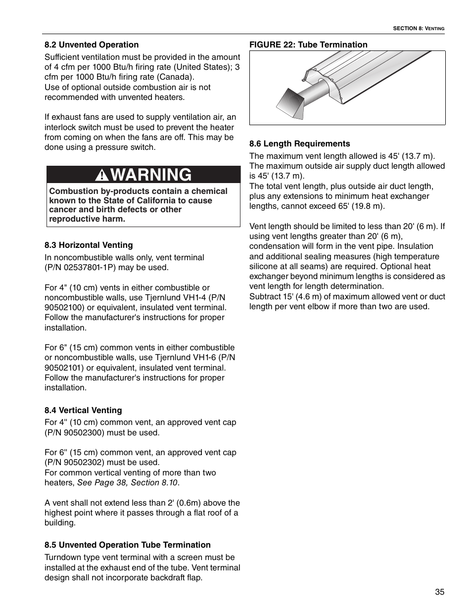 Warning | Roberts Gorden Linear Heater User Manual | Page 21 / 50